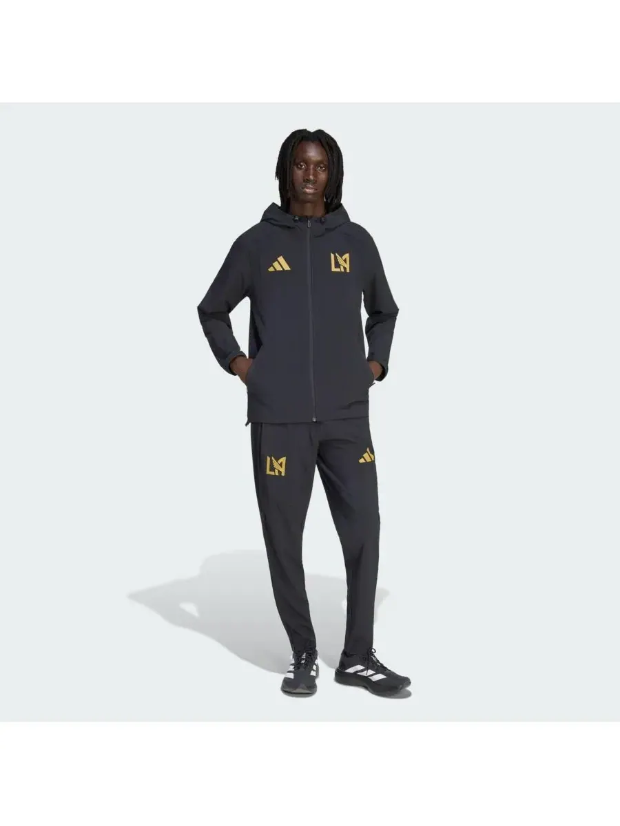 Adidas Мужская черная ветровка LAFC Tiro Travel на молнии с капюшоном — изображение 2 из 3, черный