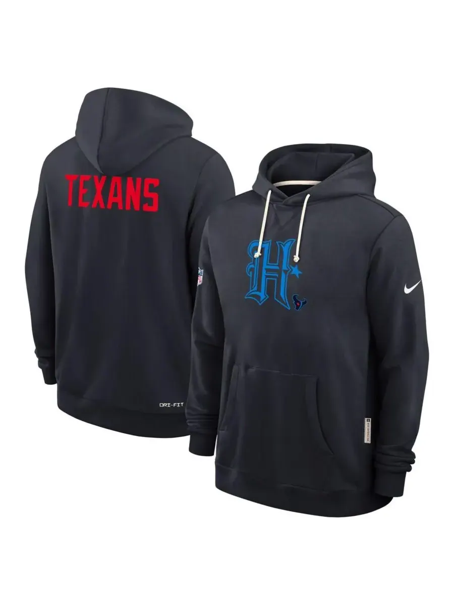 Nike Мужская темно-синяя толстовка с капюшоном Houston Texans Sideline Offensive Set Play — изображение 4 из 5, темно-синий