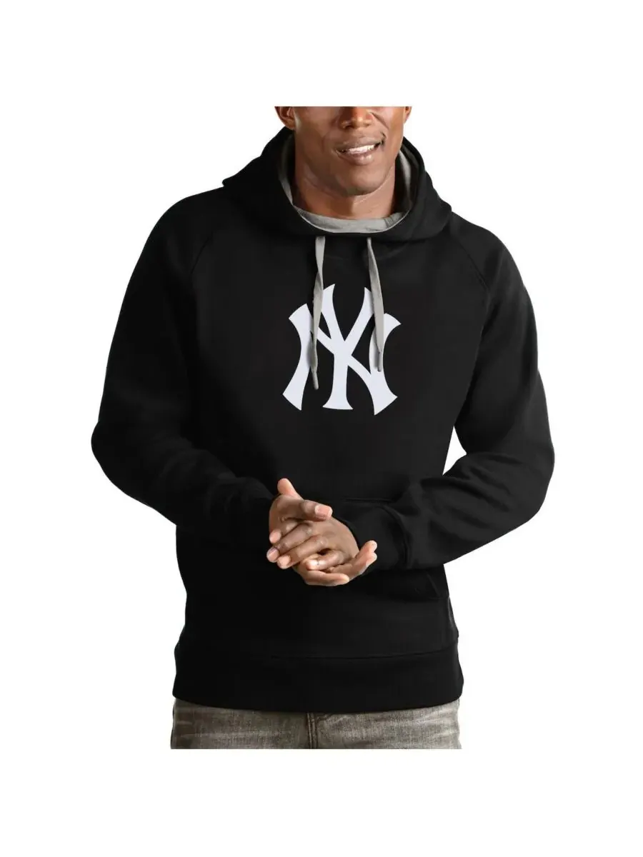 Antigua Мужская черная толстовка с логотипом команды New York Yankees Victory