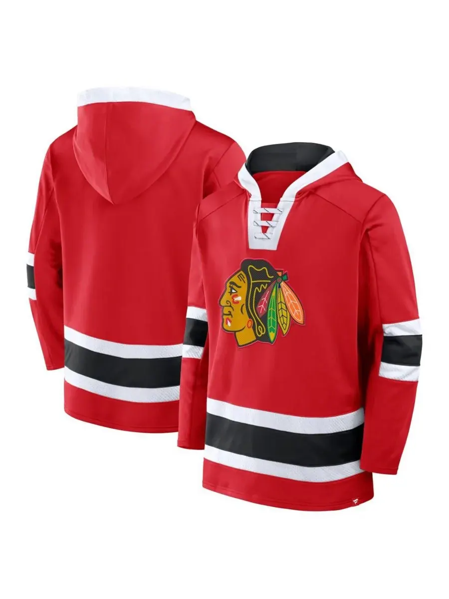 Fanatics Мужская красная флисовая толстовка с капюшоном Chicago Blackhawks Inside Line