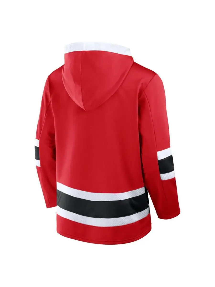 Fanatics Мужская красная флисовая толстовка с капюшоном Chicago Blackhawks Inside Line — изображение 2 из 3, красный черный