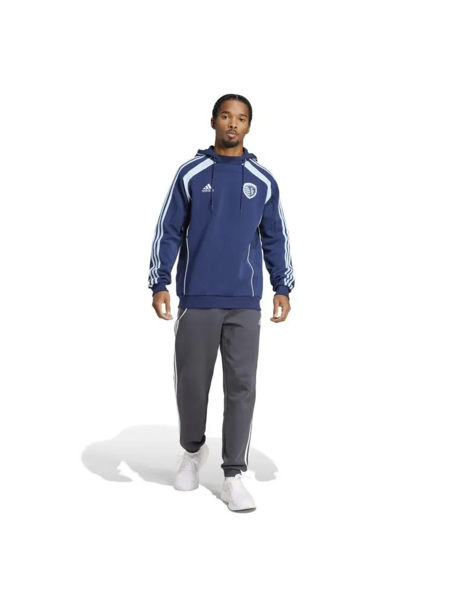 Adidas Мужская толстовка с капюшоном Sporting Kansas City 2025 Travel темно-синего цвета — изображение 3 из 5, темно-синий