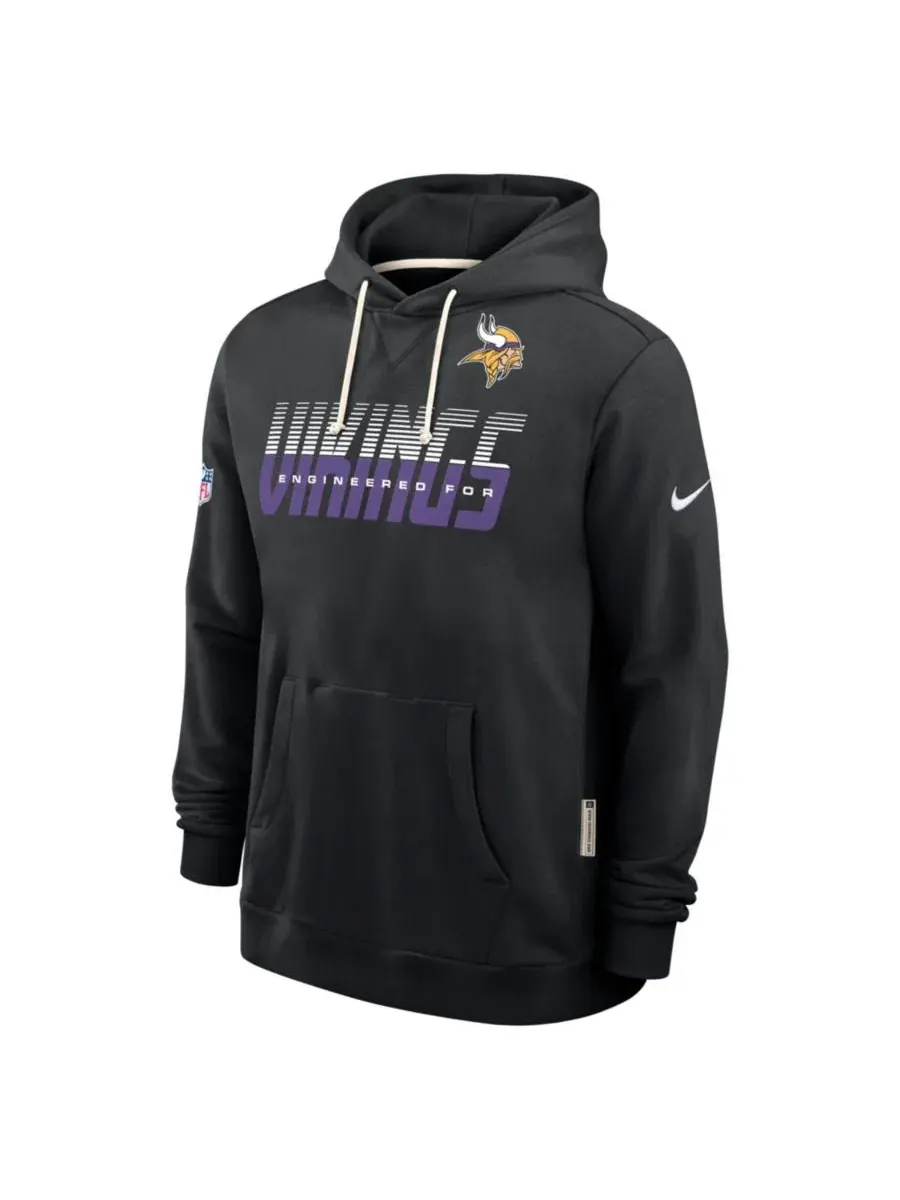 Толстовка с капюшоном с флисовой подкладкой и технологией Dri-FIT, Minnesota Vikings Nike — изображение 2 из 3, черный