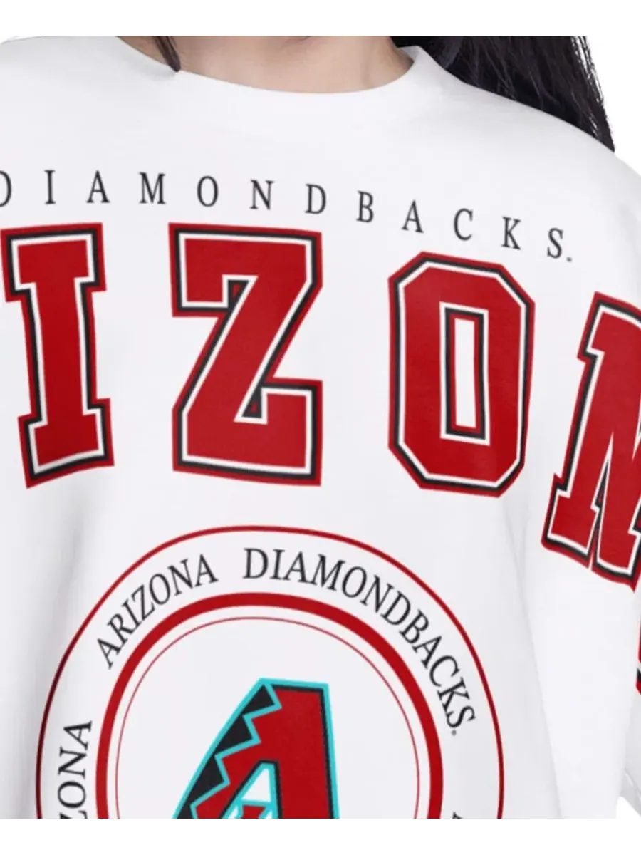 Свитшот женский с принтом Arizona Diamondbacks, Bleachers Cropped Pullover G-III 4Her by Carl Banks — изображение 3 из 4