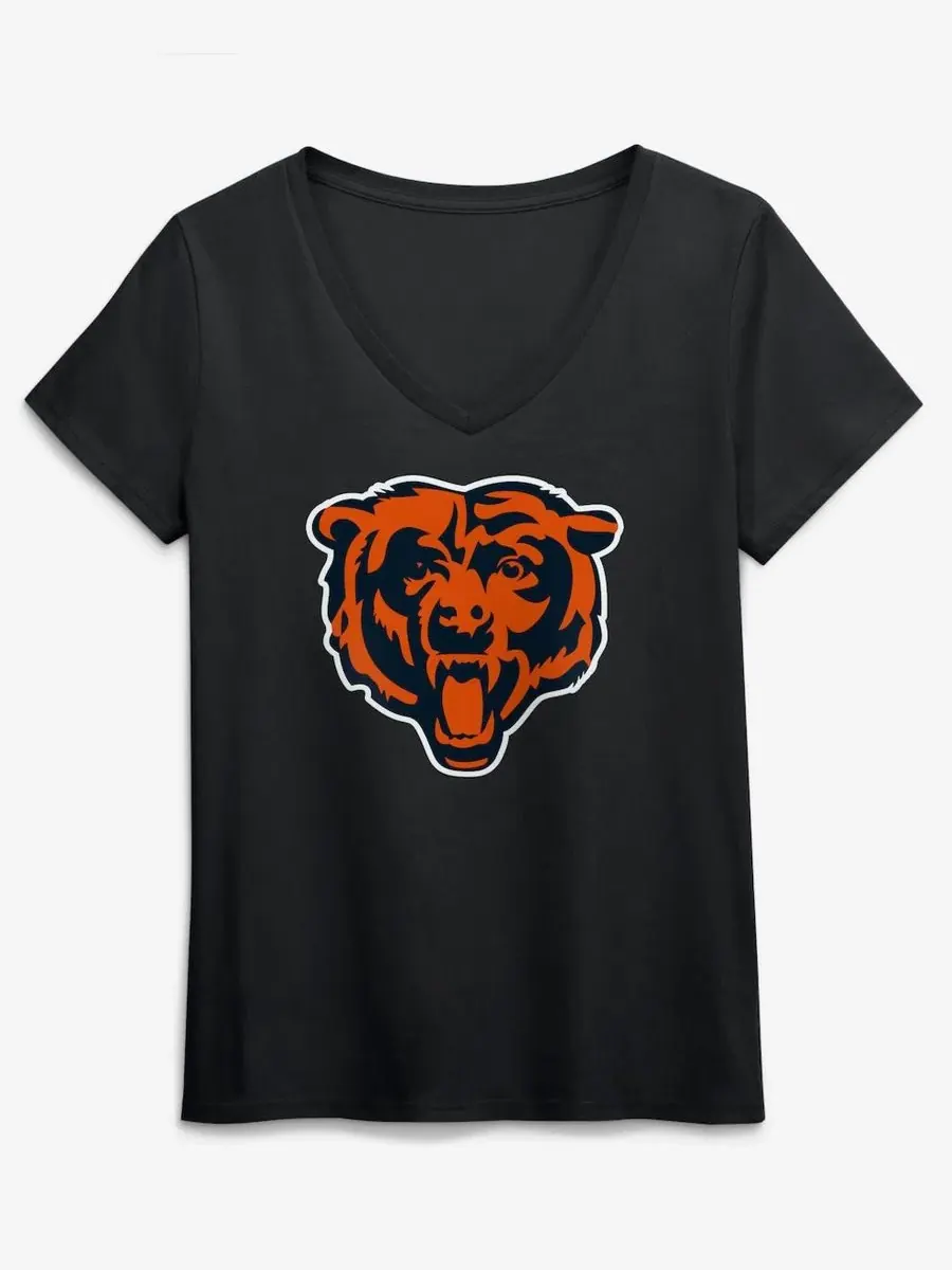 Футболка с V-образным вырезом с принтом Chicago Bears Primary Logo Logo Athletic