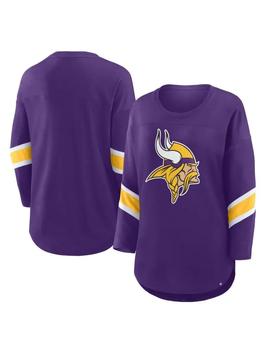 Fanatics Женская фиолетовая футболка Minnesota Vikings Redzone с рукавами 3/4