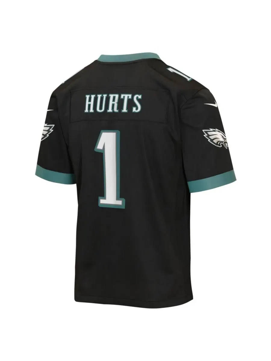 Детская футболка-джерси Nike Philadelphia Eagles Alternate с принтом, Jalen Hurts — изображение 2 из 3, черный
