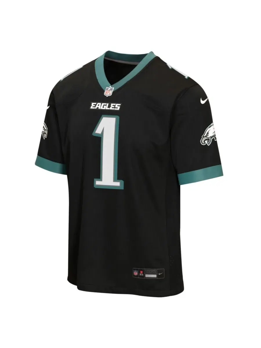 Детская футболка-джерси Nike Philadelphia Eagles Alternate с принтом, Jalen Hurts — изображение 3 из 3, черный