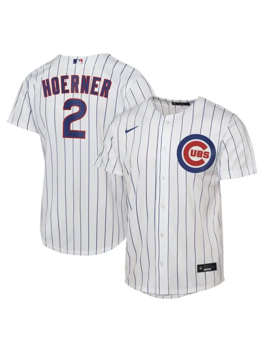 Мужская бейсбольная джерси с именем и номером игрока, модель Nico Hoerner Home Nike