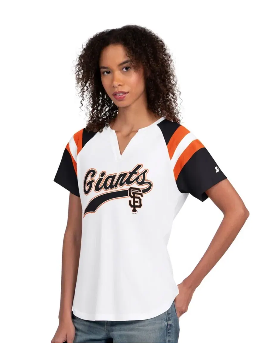 Футболка реглан с вырезом-лодочкой San Francisco Giants Game On Notch Neck Raglan Starter