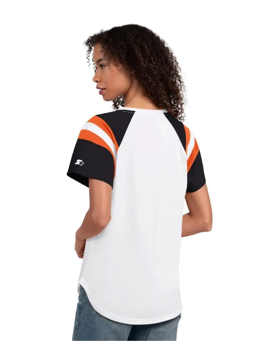 Футболка реглан с вырезом-лодочкой San Francisco Giants Game On Notch Neck Raglan Starter — изображение 2 из 3, белый черный