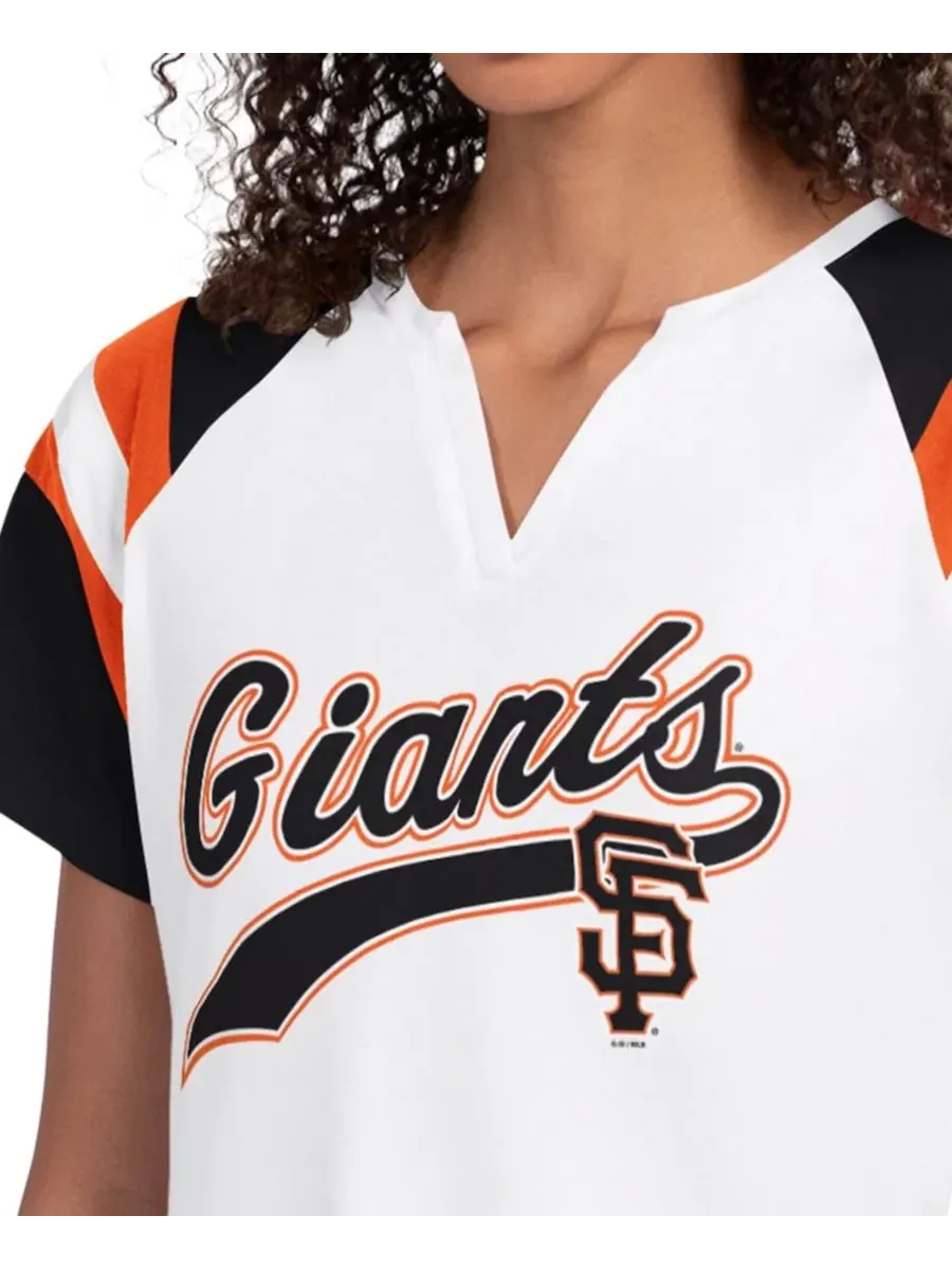 Футболка реглан с вырезом-лодочкой San Francisco Giants Game On Notch Neck Raglan Starter — изображение 3 из 3, белый черный