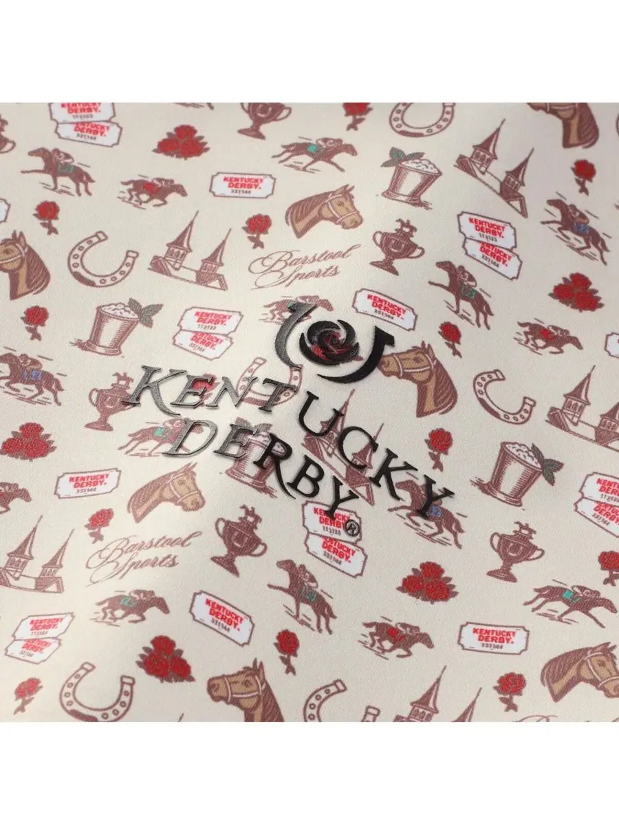 Поло с принтом роз Kentucky Derby Barstool Golf — изображение 2 из 3, бежевый