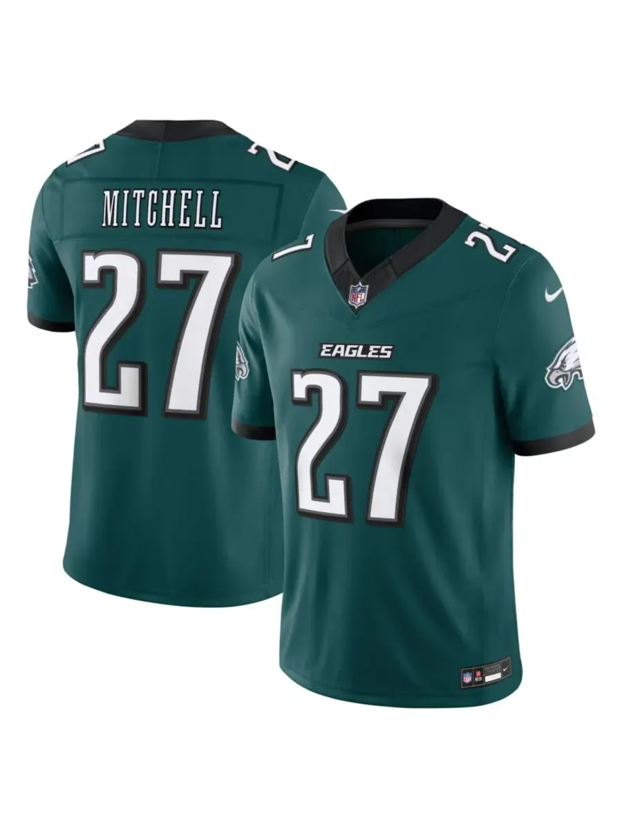 Мужская реплика игровой футболки Philadelphia Eagles Quinyon Mitchell Vapor F.U.S.E. Stitched