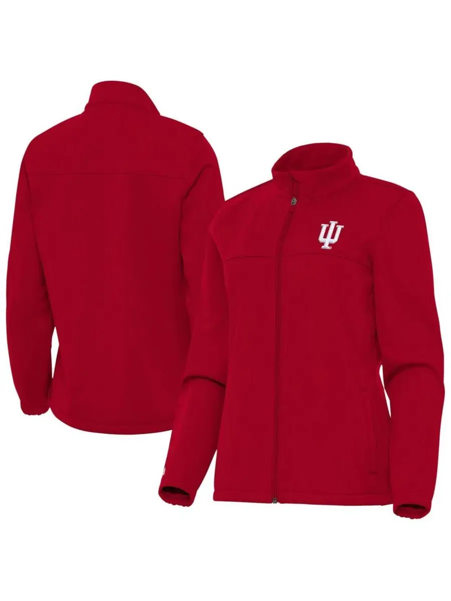 Женская куртка на молнии с символикой команды Indiana Hoosiers Links 2, цвет малиновый Antigua