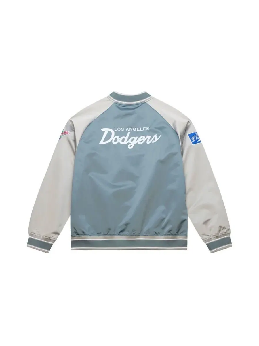 Мужская серая куртка Mitchell Ness Los Angeles Dodgers Thunderstorm Head Coach из легкого атласа с — изображение 2 из 4