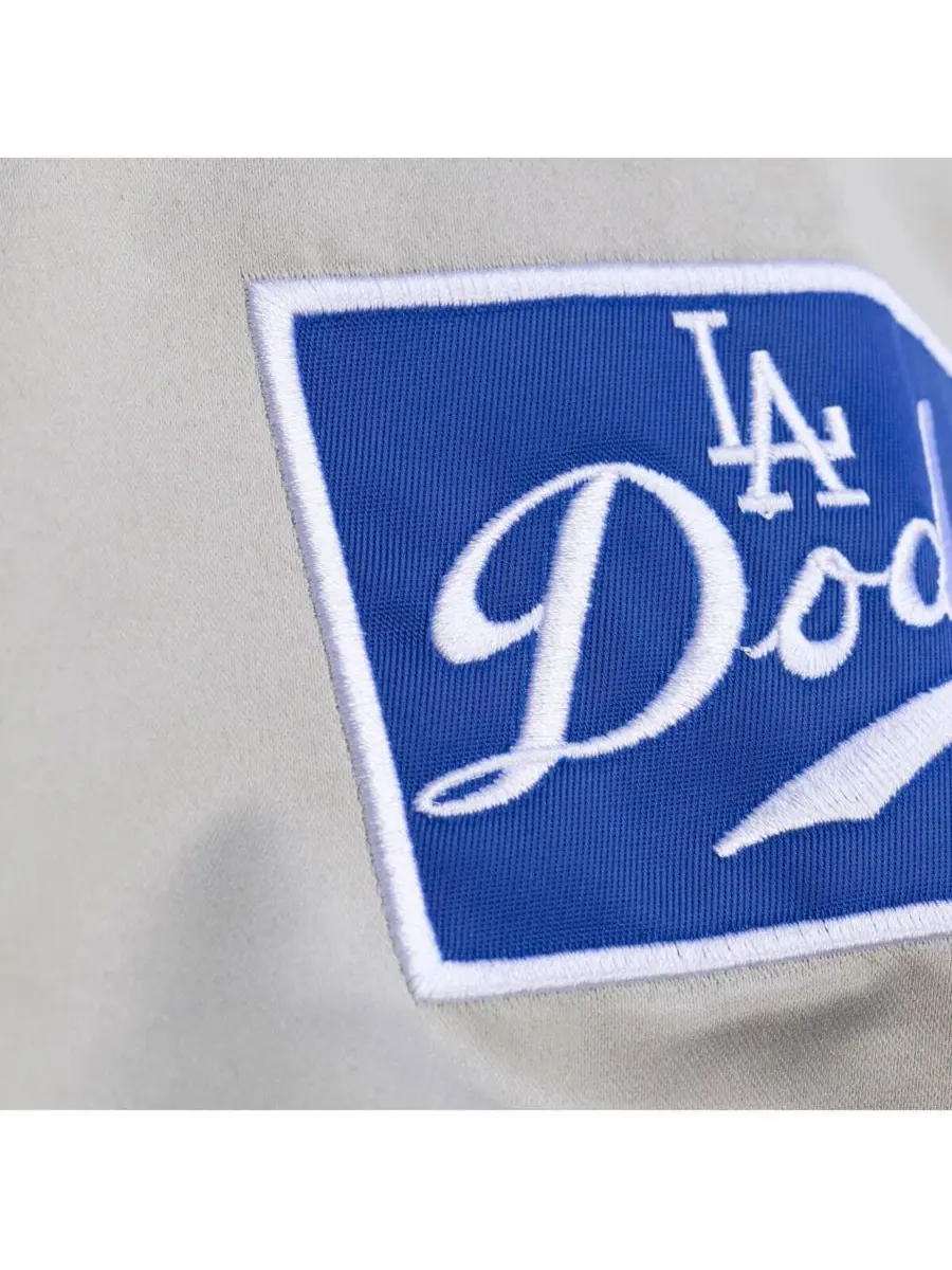 Мужская серая куртка Mitchell Ness Los Angeles Dodgers Thunderstorm Head Coach из легкого атласа с — изображение 4 из 4
