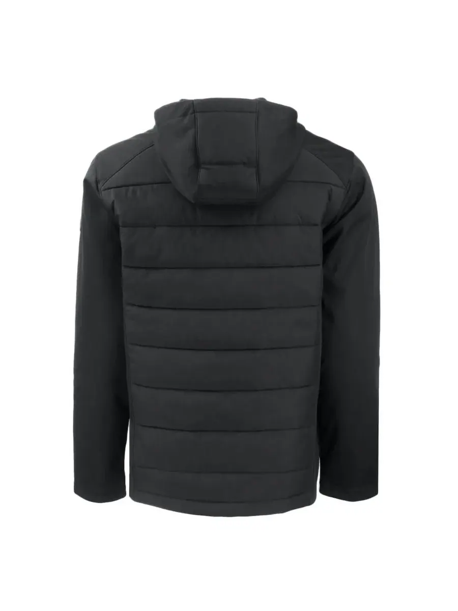 Мужская черная куртка-худи Duke Blue Devils Evoke Hybrid Eco Softshell на молнии Cutter & Buck — изображение 3 из 3, черный
