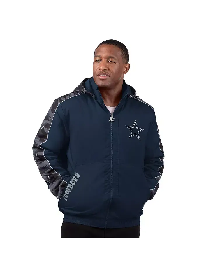Мужская синяя куртка Dallas Cowboys Thursday Night Gridiron на молнии Starter