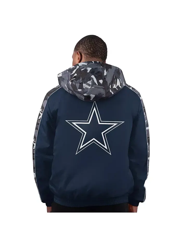 Мужская синяя куртка Dallas Cowboys Thursday Night Gridiron на молнии Starter — изображение 2 из 2