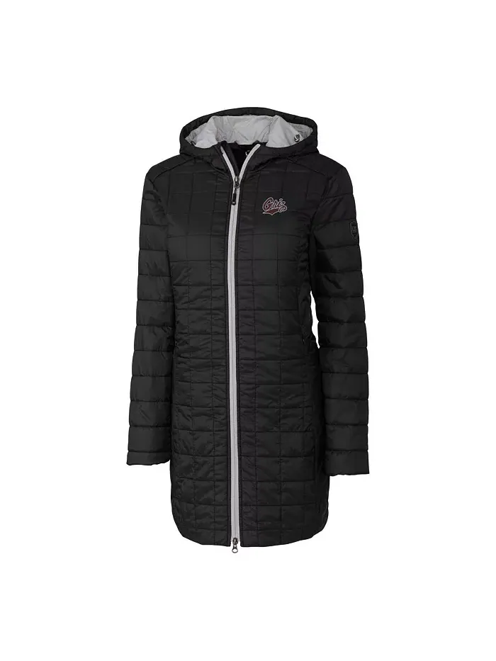 Женское черное пальто Montana Grizzlies Rainier PrimaLoft Eco с капюшоном Cutter & Buck — изображение 2 из 3