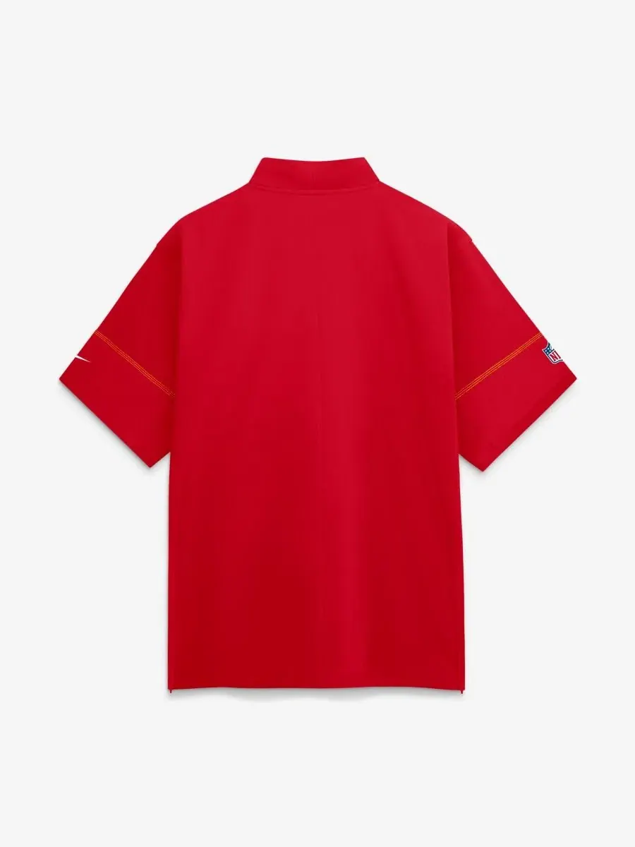 Куртка для тренера с коротким рукавом и молнией 1/4 Red Kansas City Chiefs Sideline Nike — изображение 2 из 2, красный