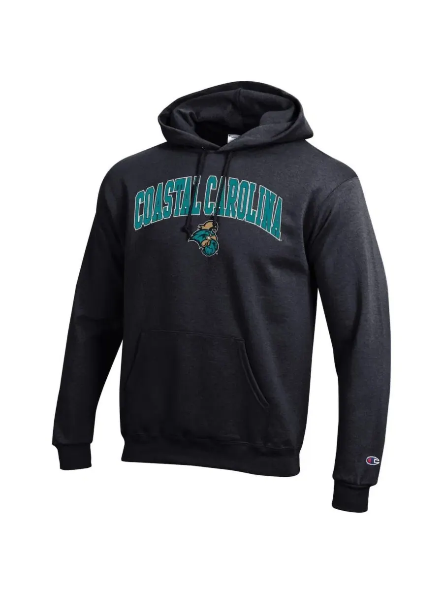 Толстовка с капюшоном Champion Arch Over Logo Pullover Hoodie — изображение 2 из 3, черный