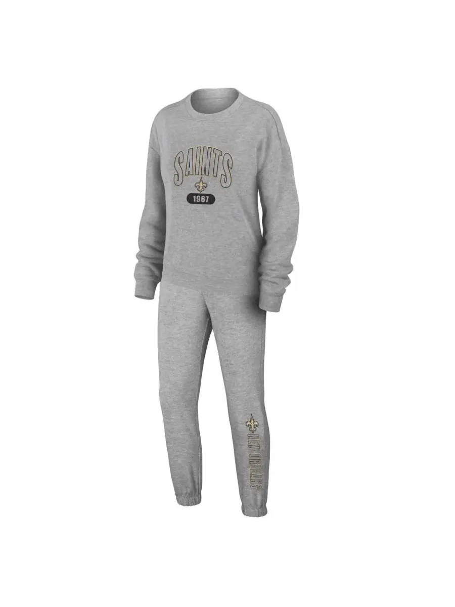 Комплект пижамы из трикотажа с принтом New Orleans Saints WEAR by Erin Andrews