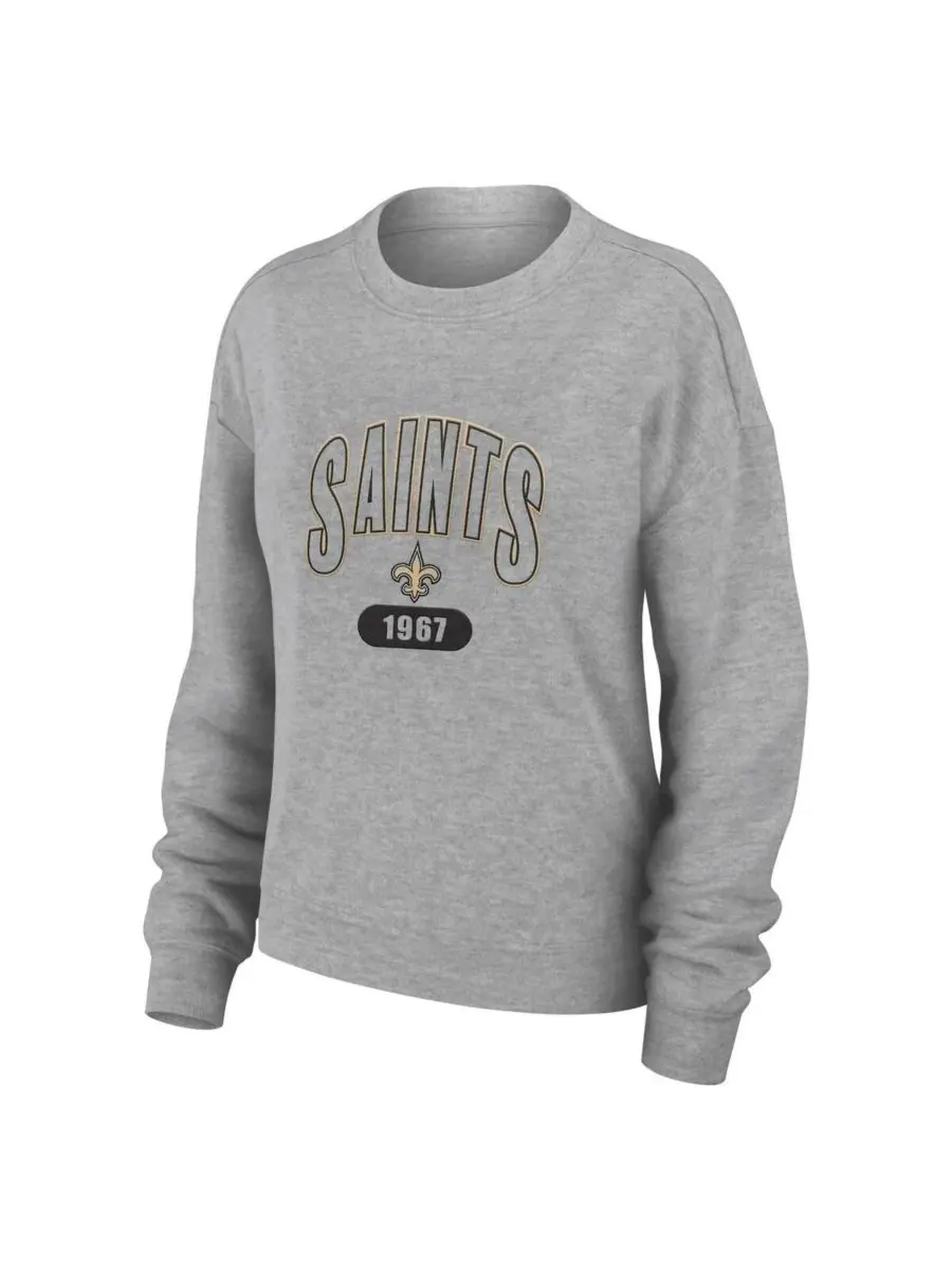 Комплект пижамы из трикотажа с принтом New Orleans Saints WEAR by Erin Andrews — изображение 2 из 4, серый