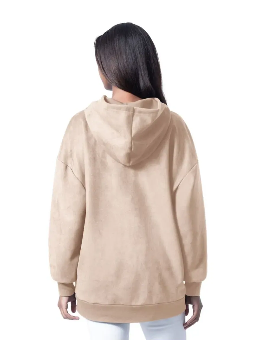 Худи-туника оверсайз с капюшоном Best Hitter Oversized Tunic Pullover Hoodie G-III 4Her by Carl — изображение 2 из 2, бежевый