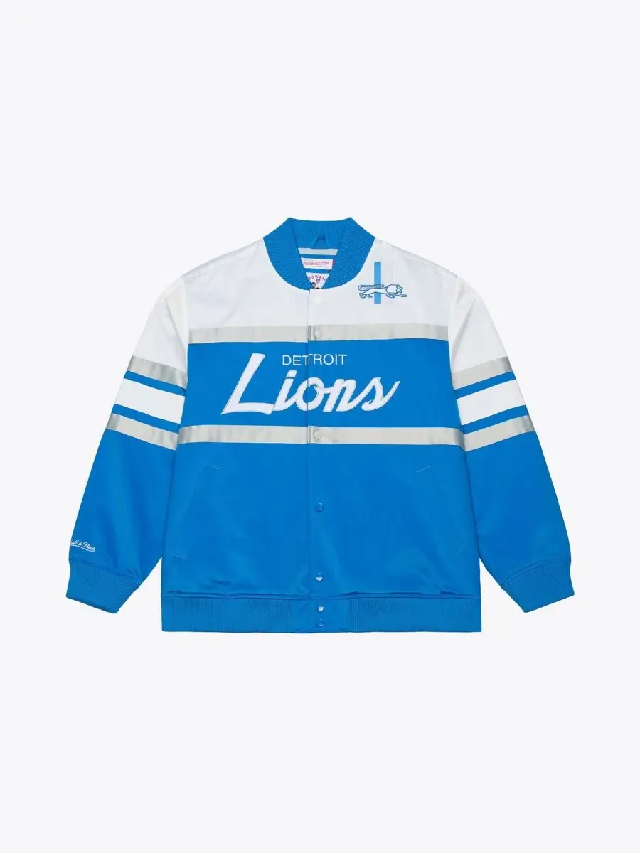 Легкая куртка из атласа с принтом Detroit Lions, Head Coach Mitchell & Ness