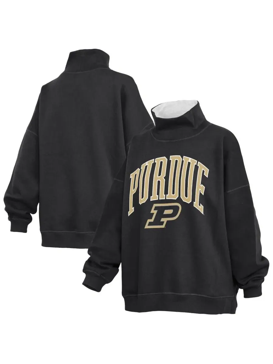 Свитшот оверсайз с высоким воротом Purdue Boilermakers Pressbox
