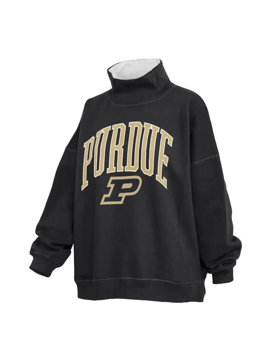 Свитшот оверсайз с высоким воротом Purdue Boilermakers Pressbox — изображение 3 из 3, черный