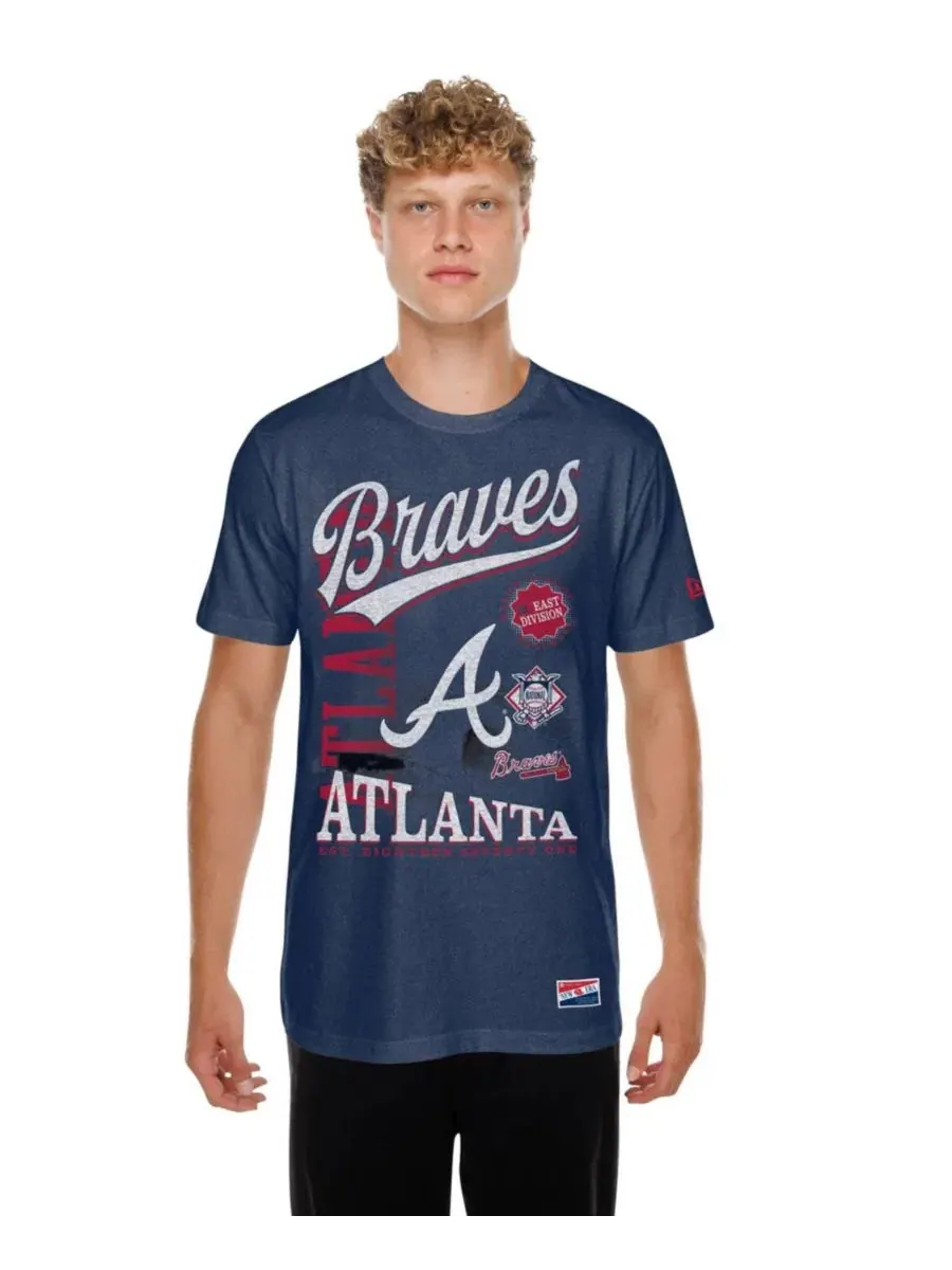 Футболка оверсайз с состаренным принтом Atlanta Braves New Era