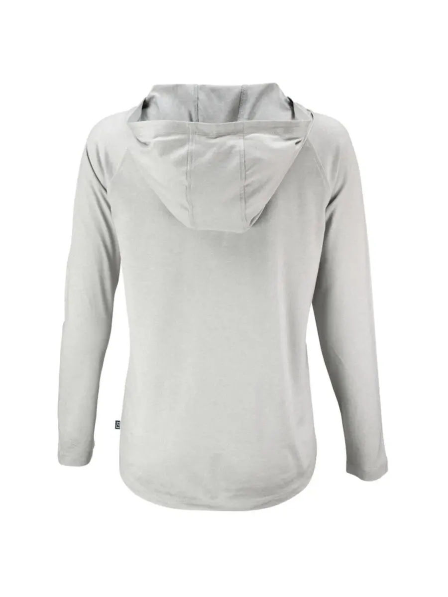 Женская футболка с капюшоном и длинным рукавом, модель Coastline Epic Comfort Eco Cutter & Buck — изображение 3 из 3, серый