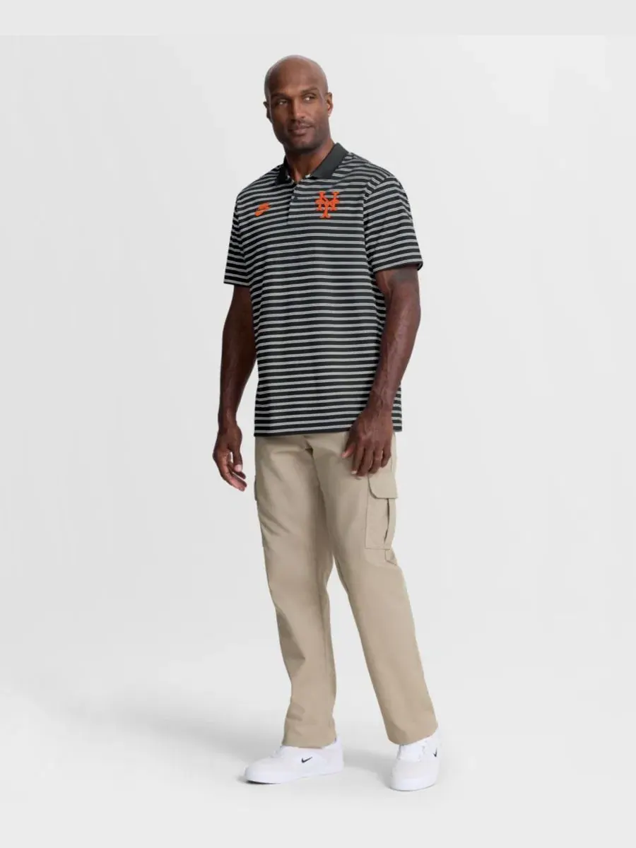 Мужское поло с принтом Cooperstown Collection Dri-FIT Victory Striped Nike — изображение 5 из 5, черный кремовый