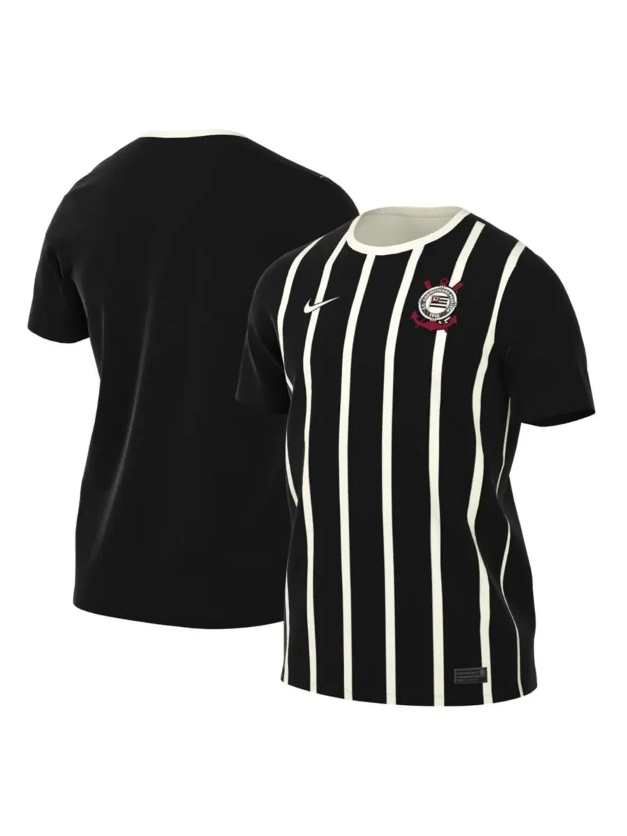 Футболка Nike с длинным рукавом, мужская, черная, Corinthians 2026 Home Replica