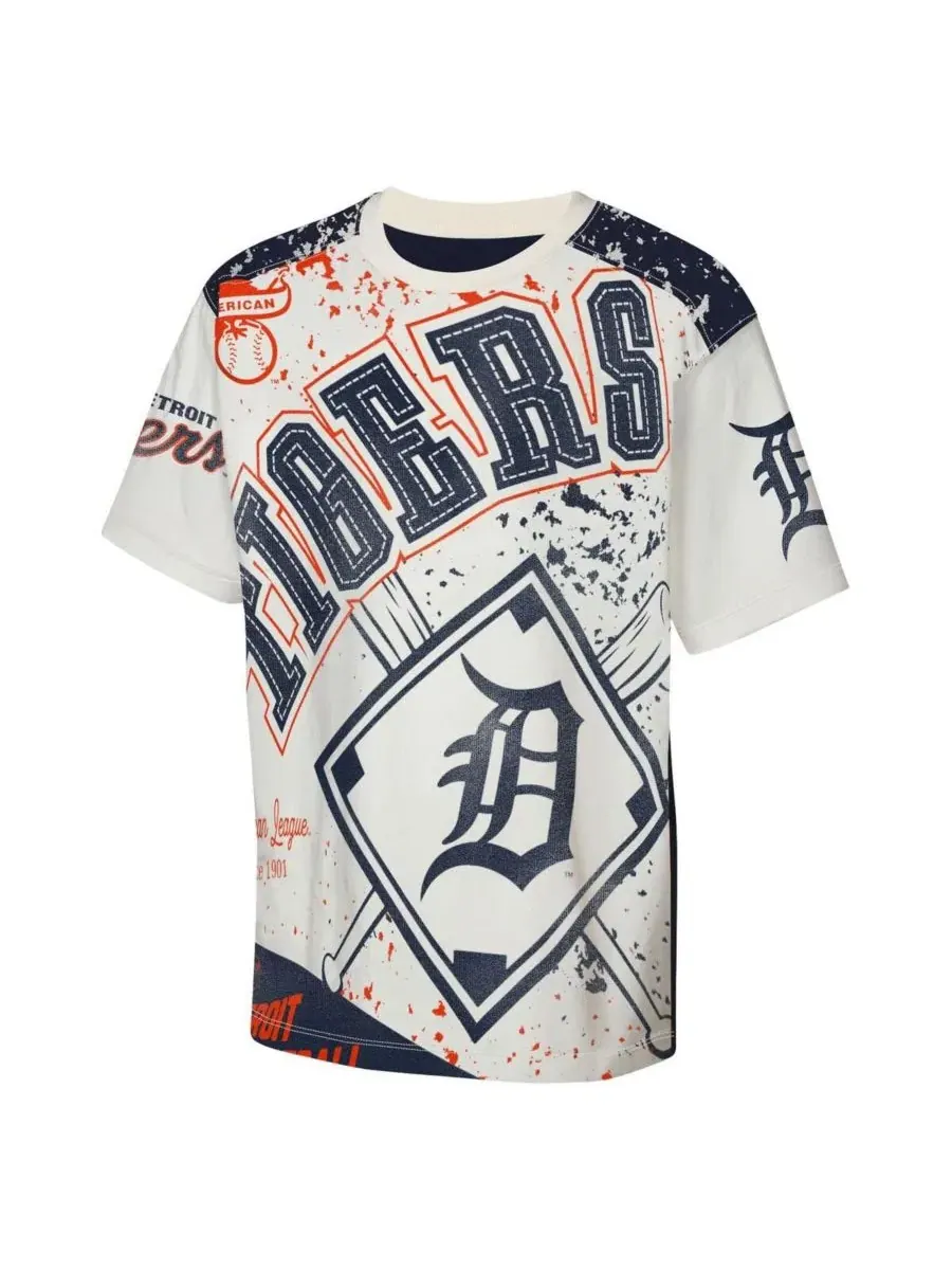 Футболка с принтом Detroit Tigers Big League Top Player Outerstuff — изображение 2 из 3, кремовый темно-синий