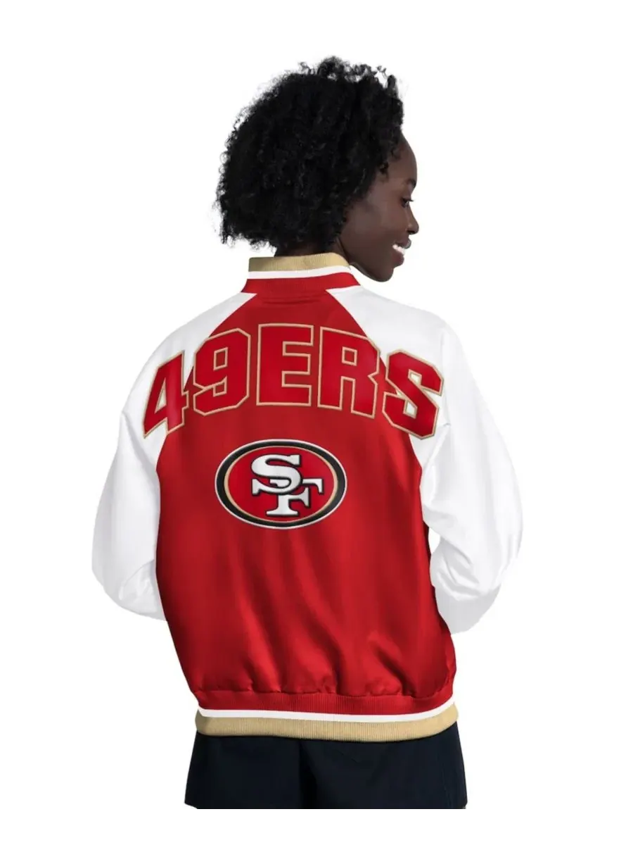 Женская куртка-ветровка с рукавами реглан и принтом San Francisco 49ers Starter — изображение 2 из 5, белый