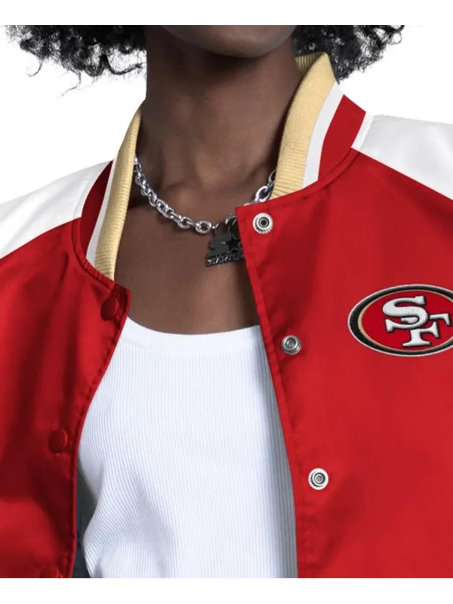 Женская куртка-ветровка с рукавами реглан и принтом San Francisco 49ers Starter — изображение 4 из 5, белый
