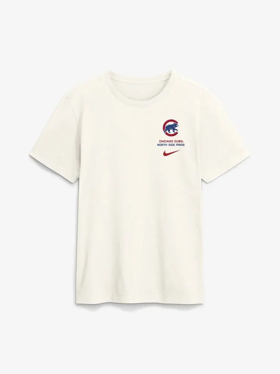 Футболка с принтом Nike Chicago Cubs — изображение 2 из 4, бежевый