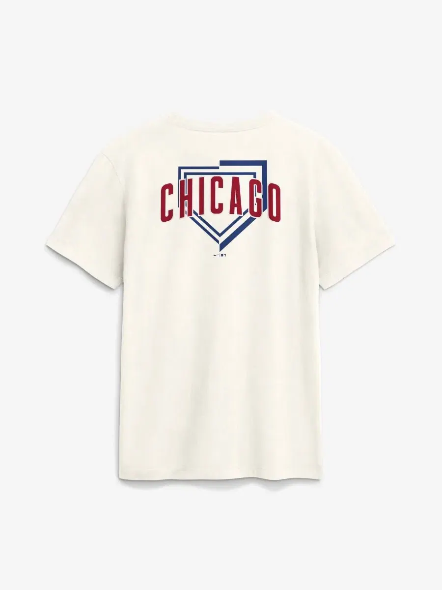 Футболка с принтом Nike Chicago Cubs — изображение 3 из 4, бежевый