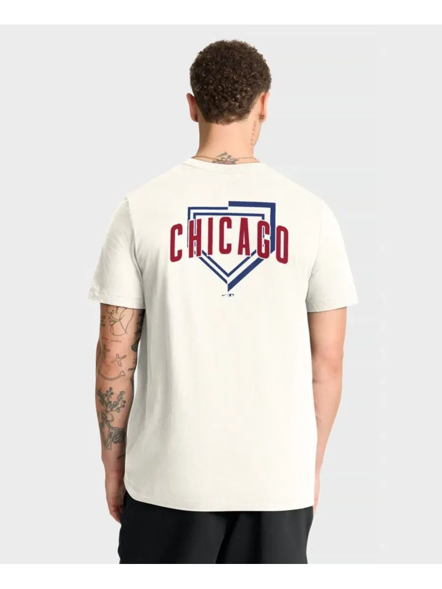 Футболка с принтом Nike Chicago Cubs — изображение 4 из 4, бежевый