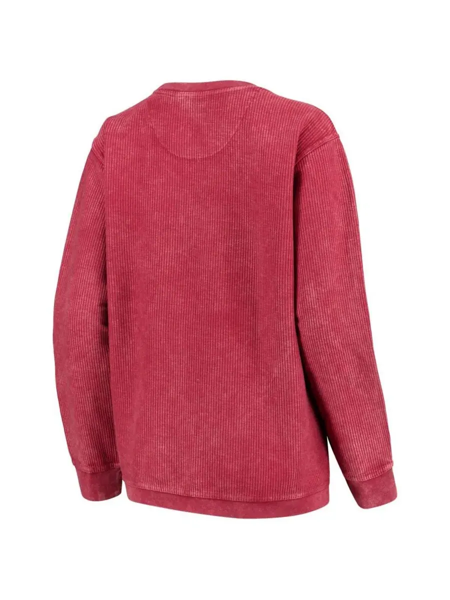 Женский свитшот с принтом Wisconsin Badgers, модель Comfy Cord Vintage-Like Wash Basic Arch Pressbox — изображение 3 из 3