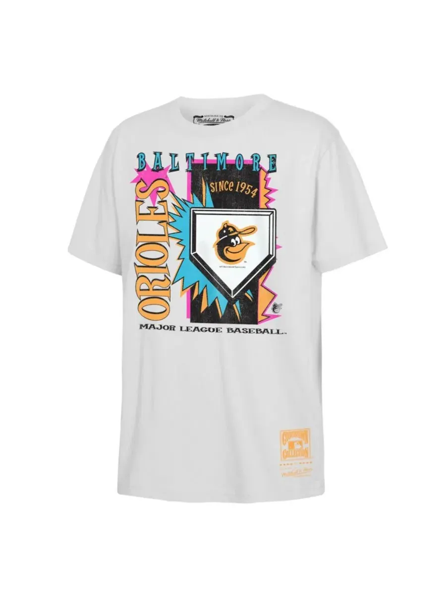 Футболка с неоновым принтом Baltimore Orioles Cooperstown Neon Field Shock Mitchell & Ness