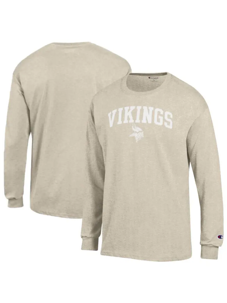 Футболка с длинным рукавом с принтом Minnesota Vikings White Ink Jersey Champion