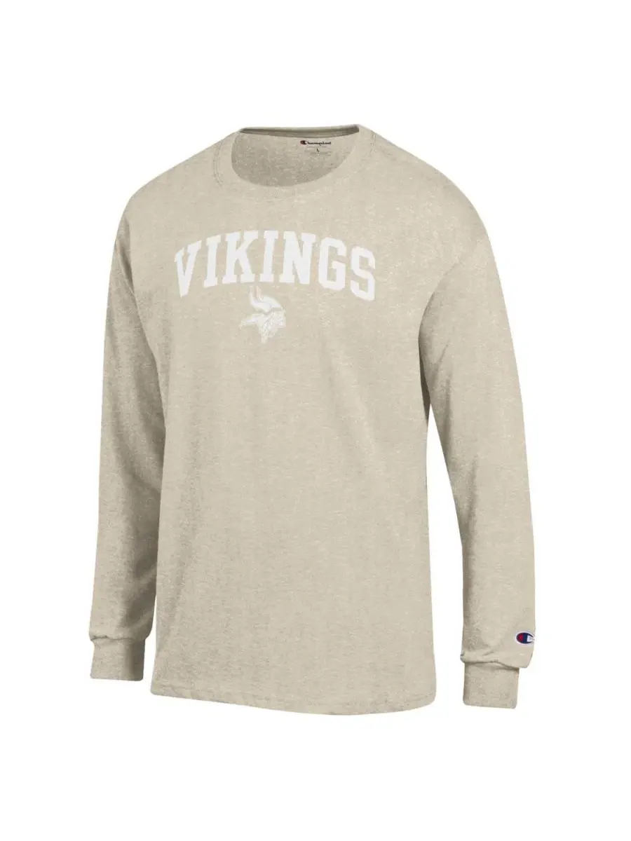 Футболка с длинным рукавом с принтом Minnesota Vikings White Ink Jersey Champion — изображение 3 из 3, овсяный