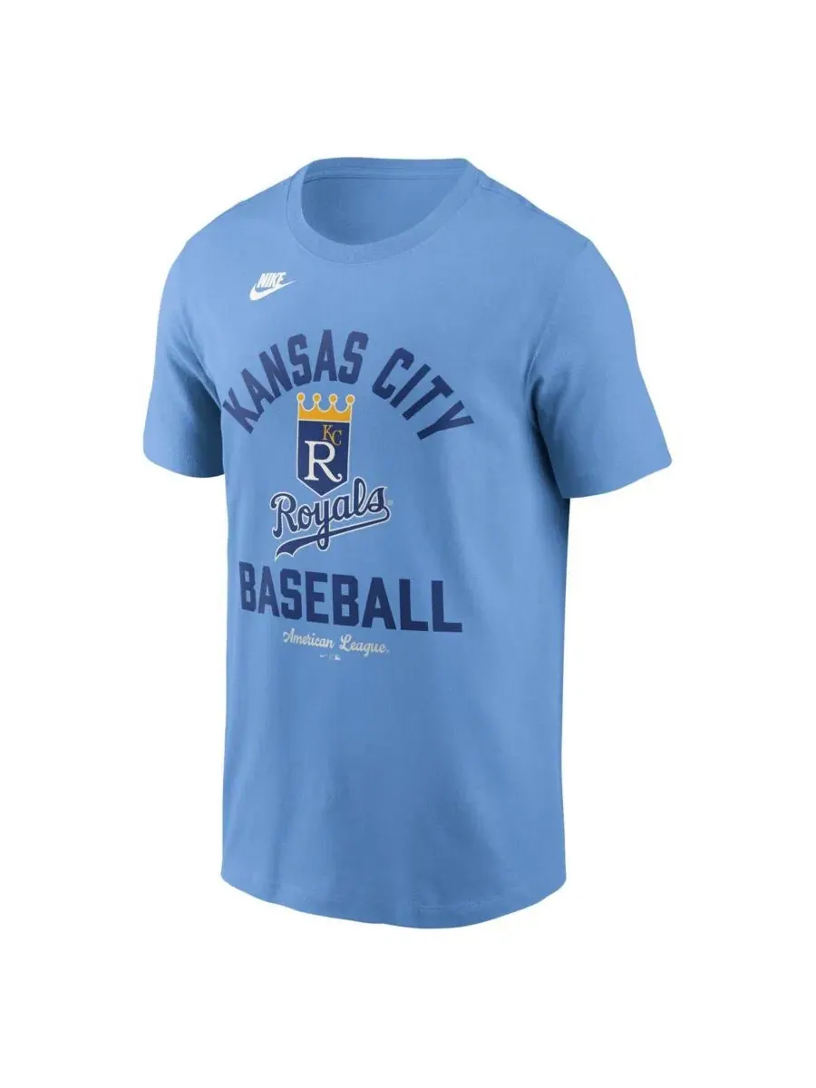Футболка с ретро-принтом Kansas City Royals Cooperstown Collection Nike — изображение 2 из 4, светлый синий
