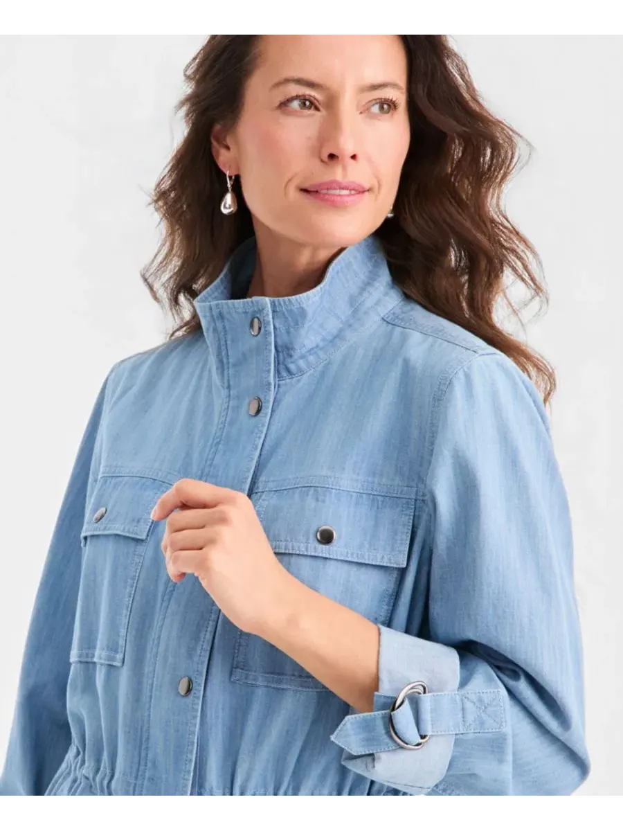 Полевая куртка с длинным рукавом, с воротником-стойкой Style & Co, Anna Wash — изображение 3 из 4