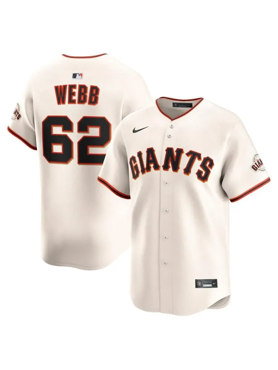 Nike Мужская кремовая домашняя футболка игрока команды San Francisco Giants Логана Уэбба